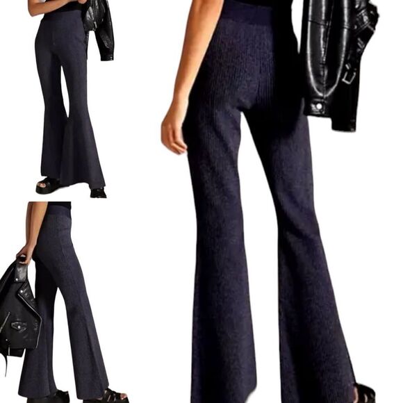 Pilcro ~Women’s Pull On Sweater Pants ~ Ribbed Knit Bell Bottom Silhouette ~sz S - Picture 1 of 12